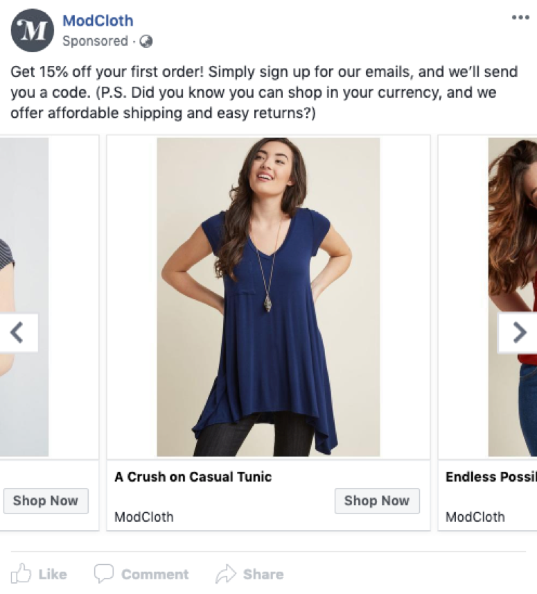 ModCloth ad example